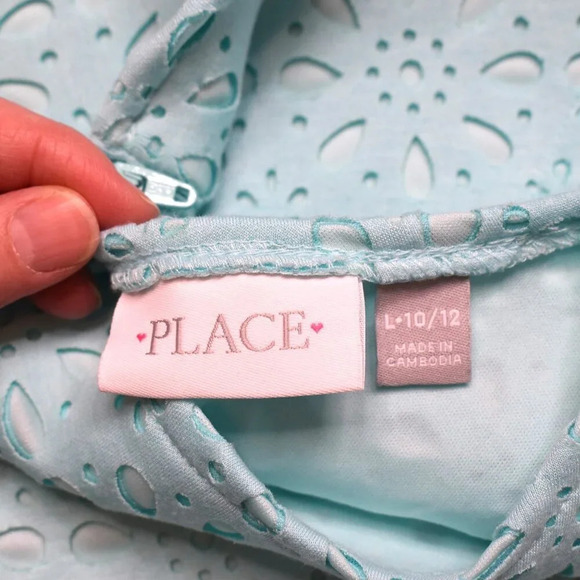 The Childrens Place Daisy Floral Dress Sz L 10/12 Laser Cut Party Wedding Artsy - Picture 8 of 16